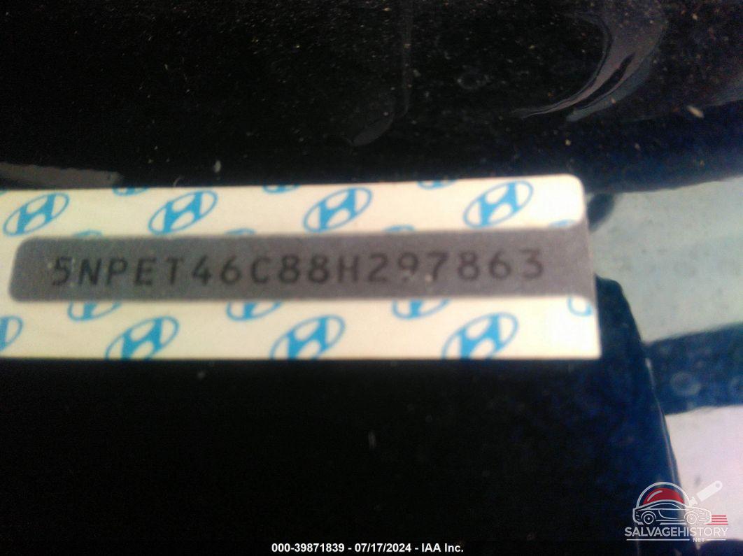 5NPET46C88H297863 2008 HYUNDAI SONATA photo no. 9