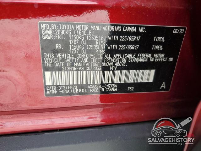 2T3H1RFV3LC073033 2020 TOYOTA RAV4 photo no. 13