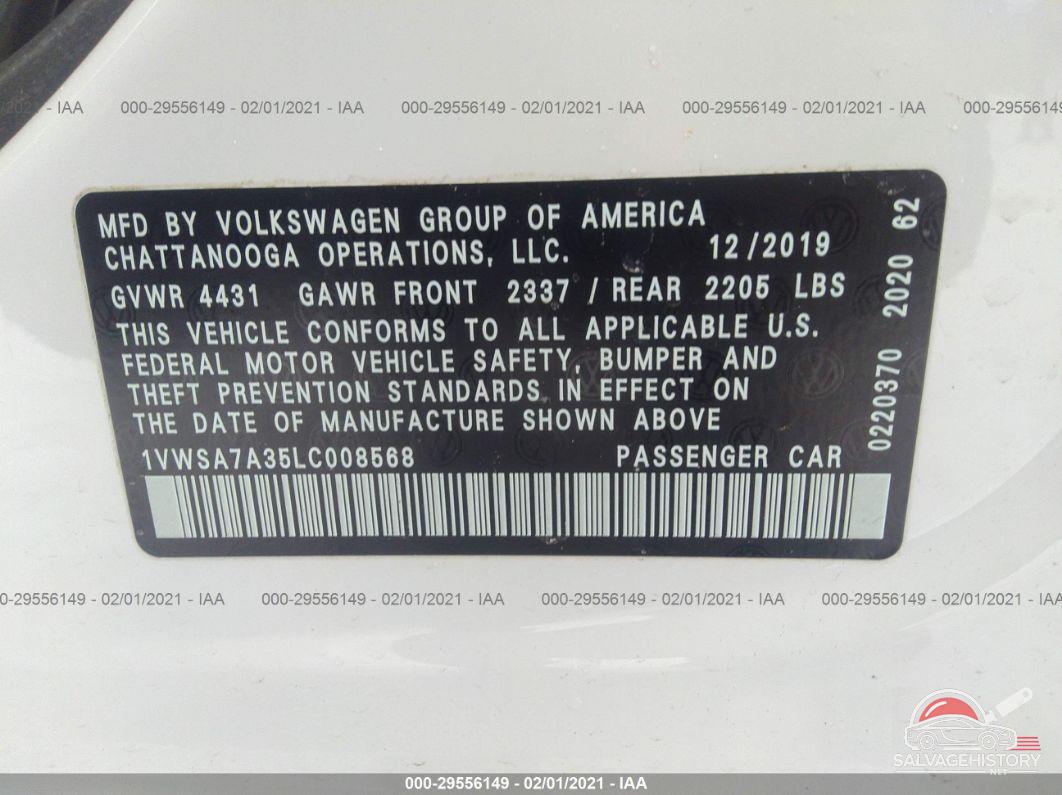 1VWSA7A35LC008568 2020 VOLKSWAGEN PASSAT photo no. 9