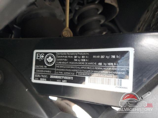 2BXNBDD27FV003972 2015 CAN SPYDER photo no. 9