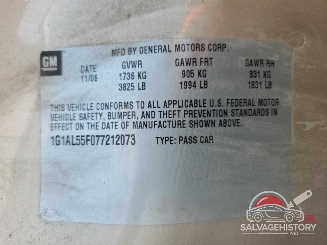 1G1AL55F077212073 2007 CHEVROLET COBALT photo no. 12