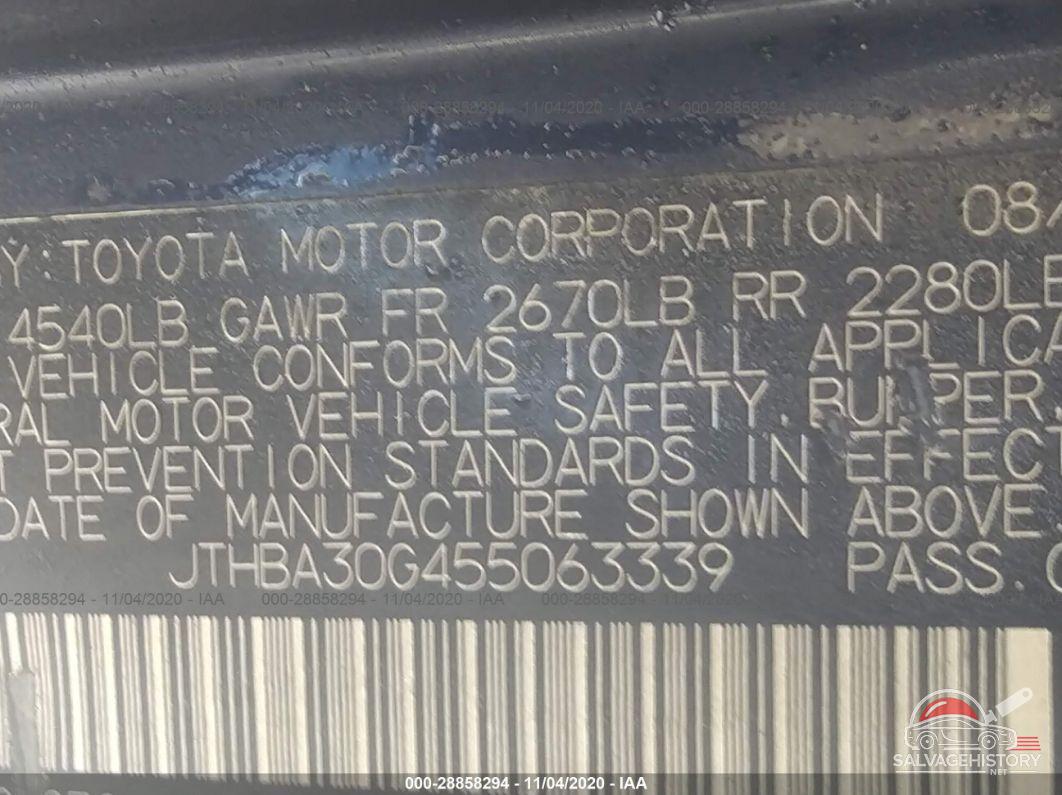 JTHBA30G455063339 2005 LEXUS ES 330 photo no. 9