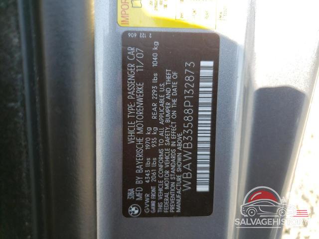 WBAWB33588P132873 2008 BMW 3 SERIES photo no. 13