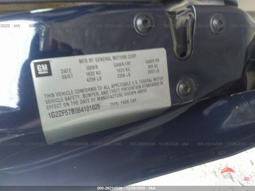 1G2ZF57B084101025 2008 PONTIAC G6 photo no. 9