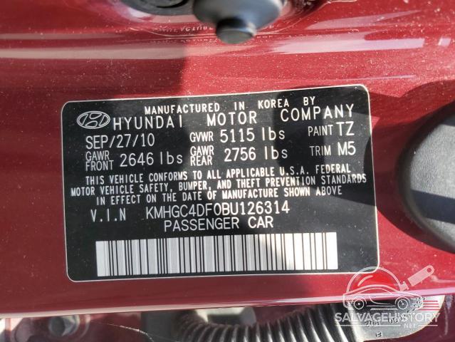 KMHGC4DF0BU126314 2011 HYUNDAI GENESIS photo no. 12