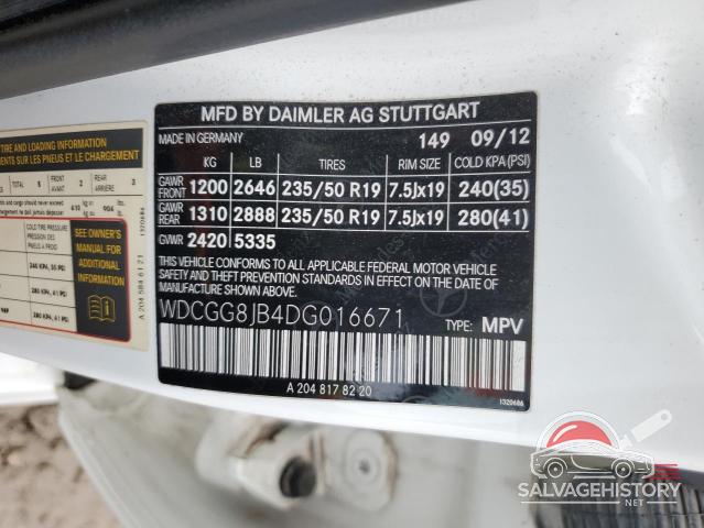 WDCGG8JB4DG016671 2013 MERCEDES-BENZ GLK-CLASS photo no. 12