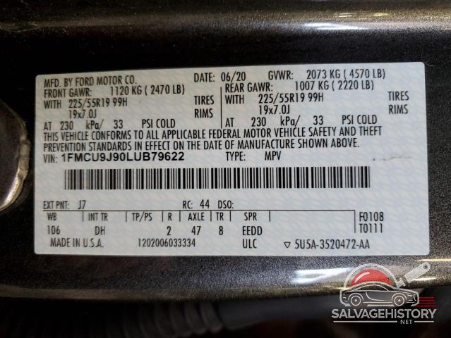 1FMCU9J90LUB79622 2020 FORD ESCAPE photo no. 14