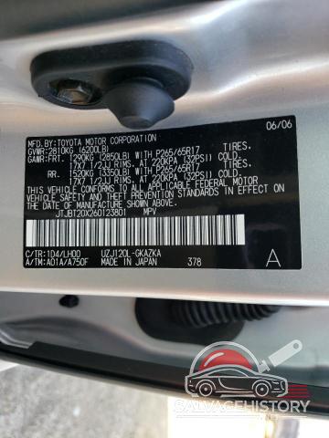 JTJBT20X260123801 2006 LEXUS GX photo no. 13