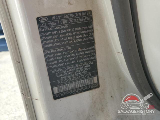 SALSF2D43AA223329 2010 LAND ROVER RANGEROVER photo no. 13
