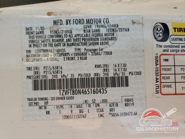 1ZVFT80N465160435 2006 FORD ALL Models photo no. 12