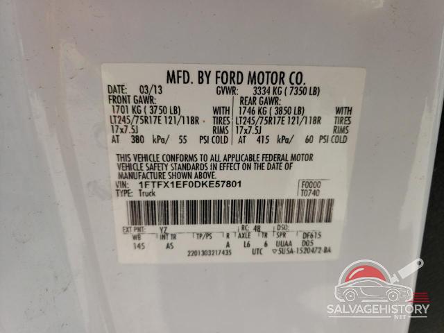 1FTFX1EF0DKE57801 2013 FORD F-150 photo no. 12