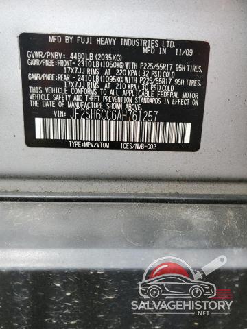 JF2SH6CC6AH761257 2010 SUBARU FORESTER photo no. 12