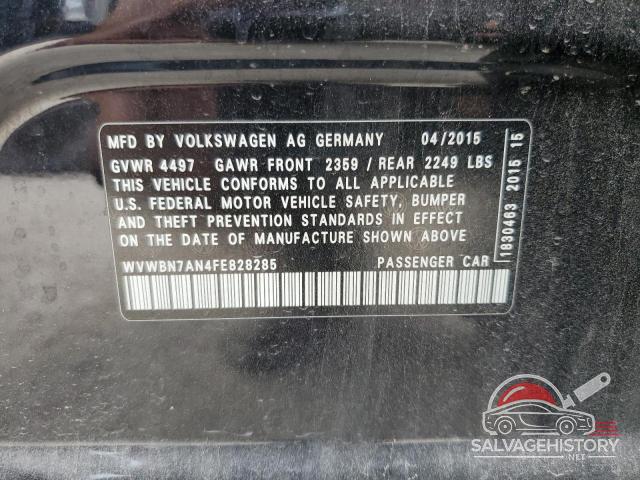 WVWBN7AN4FE828285 2015 VOLKSWAGEN CC photo no. 12