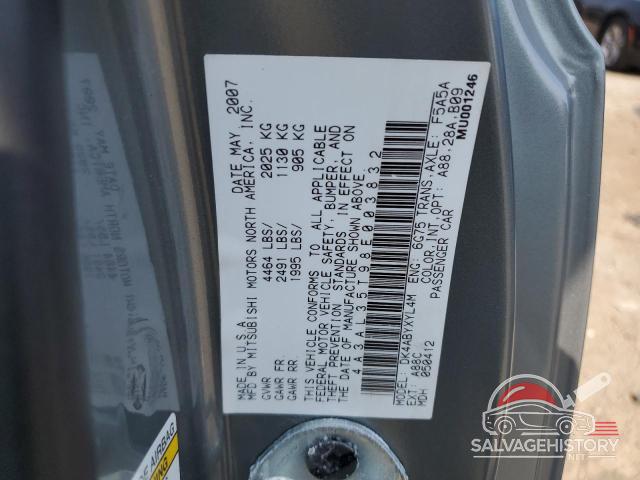 4A3AL35T98E003832 2008 MITSUBISHI ECLIPSE photo no. 13