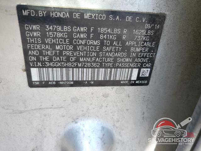 3HGGK5H82FM728362 2015 HONDA FIT photo no. 12