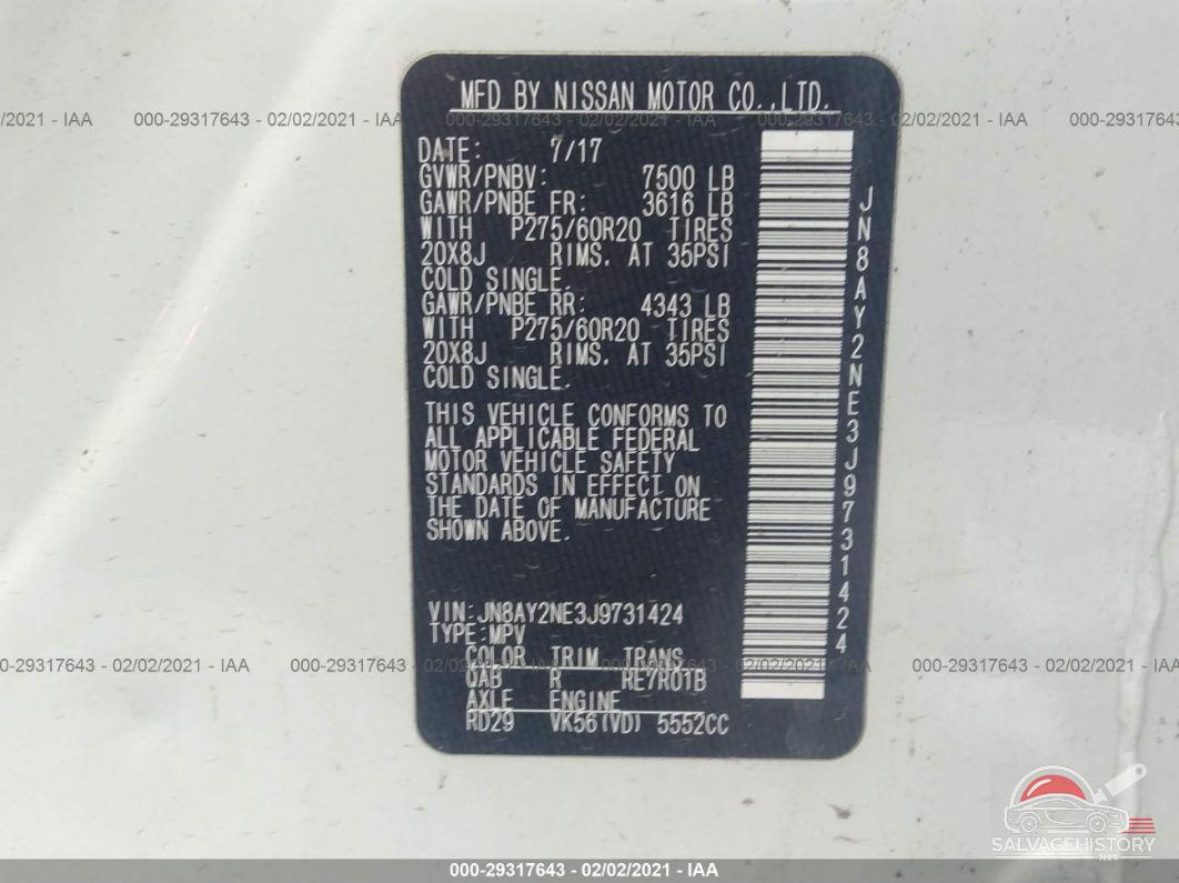 JN8AY2NE3J9731424 2018 NISSAN ARMADA photo no. 9