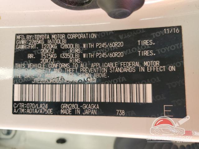 JTEZU5JR0G5145974 2016 TOYOTA 4RUNNER photo no. 13