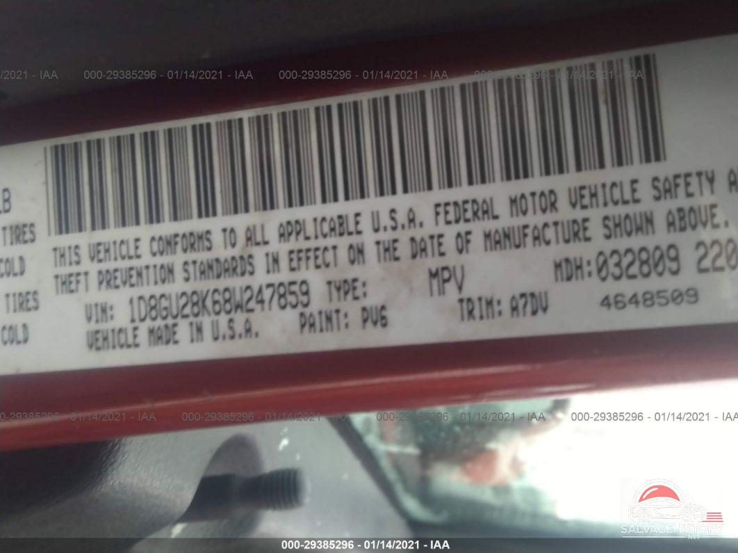 1D8GU28K68W247859 2008 DODGE NITRO photo no. 9