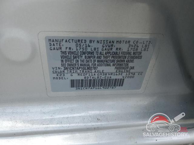 3N1CN7AP1GL902787 2016 NISSAN VERSA photo no. 12