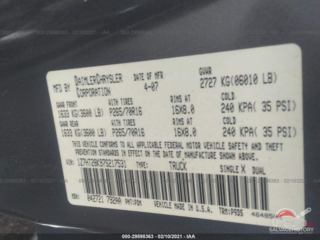 1Z7HT28K97S217531 2007 MITSUBISHI RAIDER photo no. 9