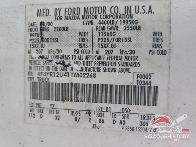 4F4YR12U41TM02268 2001 MAZDA B3000 photo no. 12