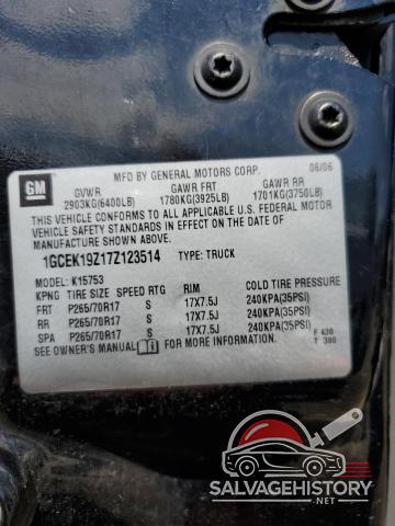 1GCEK19Z17Z123514 2007 CHEVROLET ALL Models photo no. 12