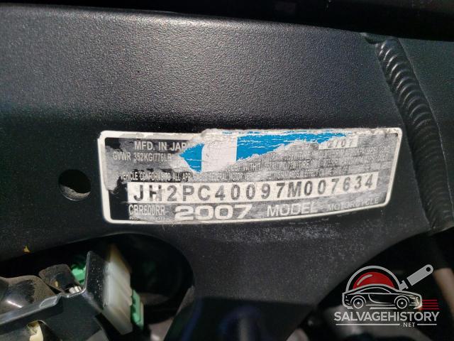 JH2PC40097M007634 2007 HONDA CBR CYCLE photo no. 8