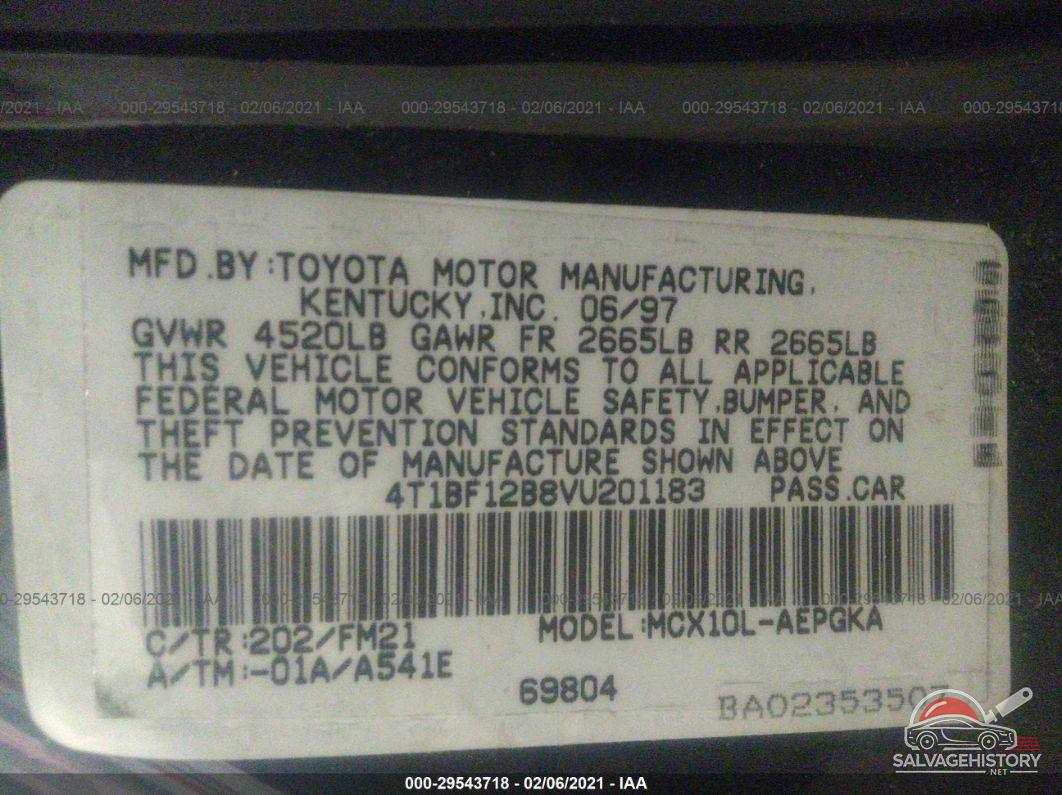 4T1BF12B8VU201183 1997 TOYOTA AVALON photo no. 9