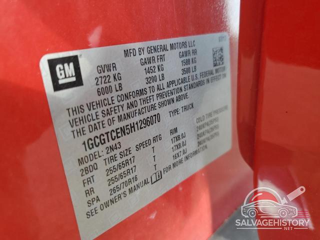 1GCGTCEN5H1296070 2017 CHEVROLET COLORADO photo no. 13