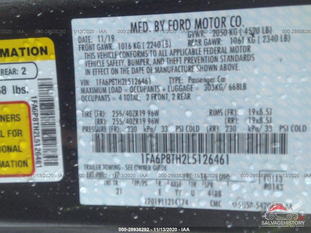 1FA6P8TH2L5126461 2020 FORD MUSTANG photo no. 9