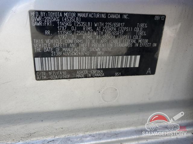 2T3BF4DV5CW249740 2012 TOYOTA RAV4 photo no. 13