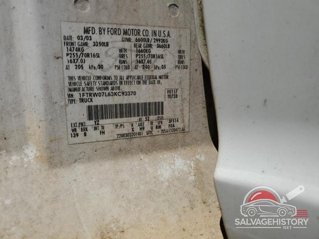 1FTRW07L63KC93370 2003 FORD All Models photo no. 12