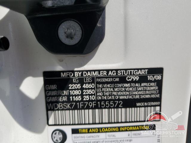 WDBSK71F79F155572 2009 MERCEDES-BENZ SL-CLASS photo no. 12