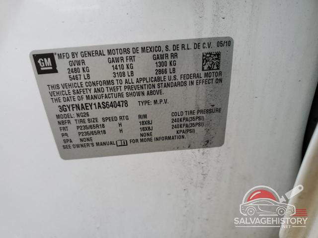 3GYFNAEY1AS640478 2010 CADILLAC SRX photo no. 13