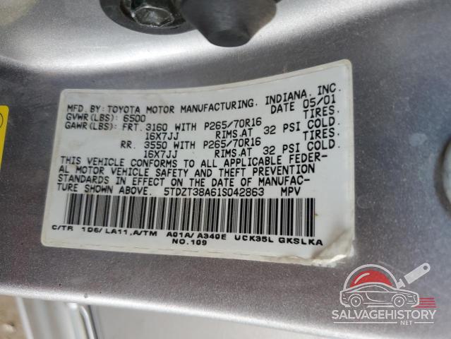 5TDZT38A61S042863 2001 TOYOTA SEQUOIA photo no. 13