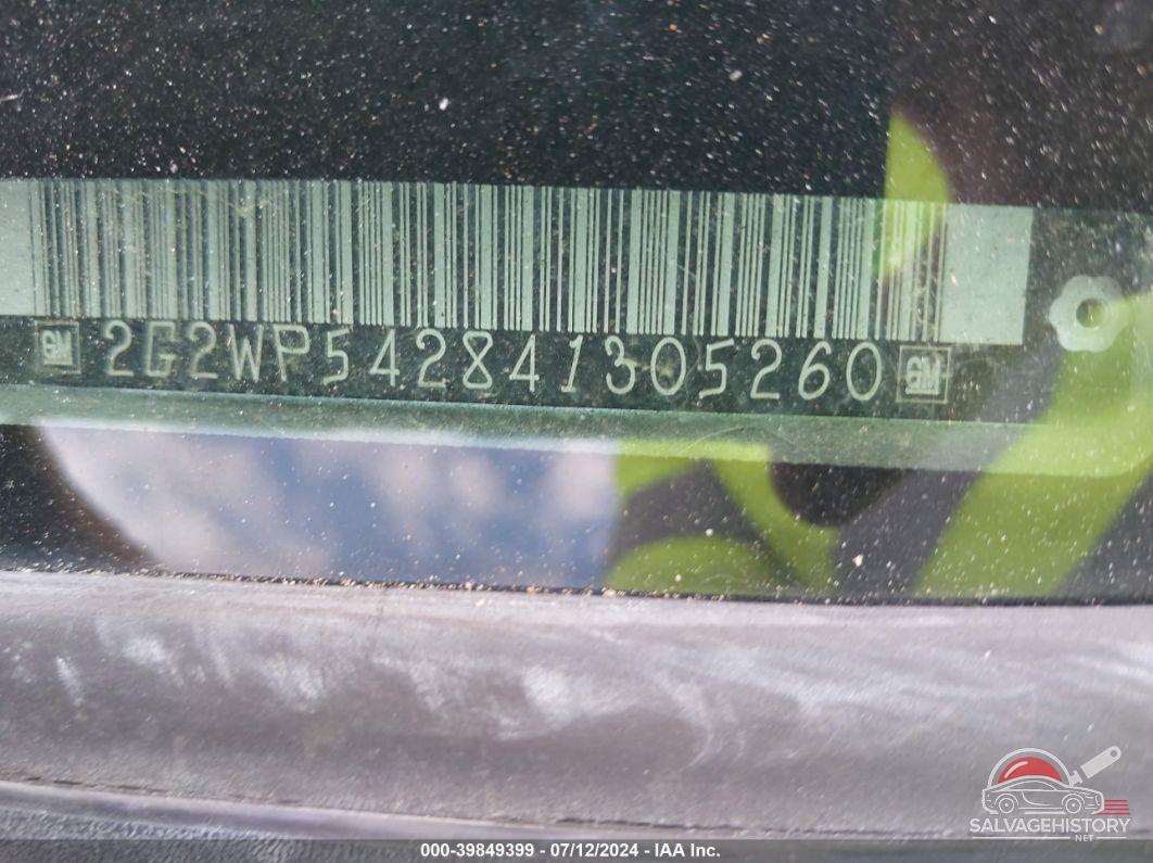 2G2WP542841305260 2004 PONTIAC GRAND PRIX photo no. 9
