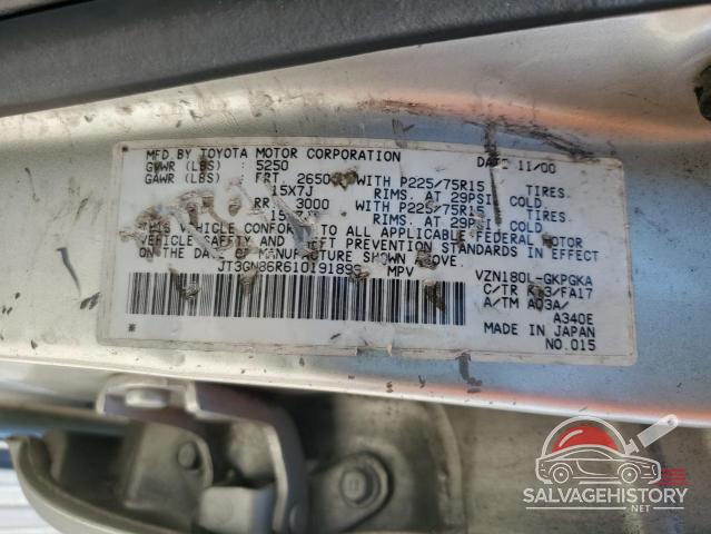 JT3GN86R610191899 2001 TOYOTA 4RUNNER photo no. 13