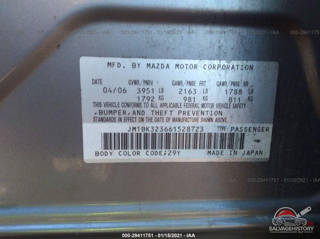 JM1BK323661528723 2006 MAZDA MAZDA3 photo no. 9