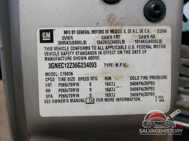 3GNEC12Z36G234093 2006 CHEVROLET AVALANCHE photo no. 12