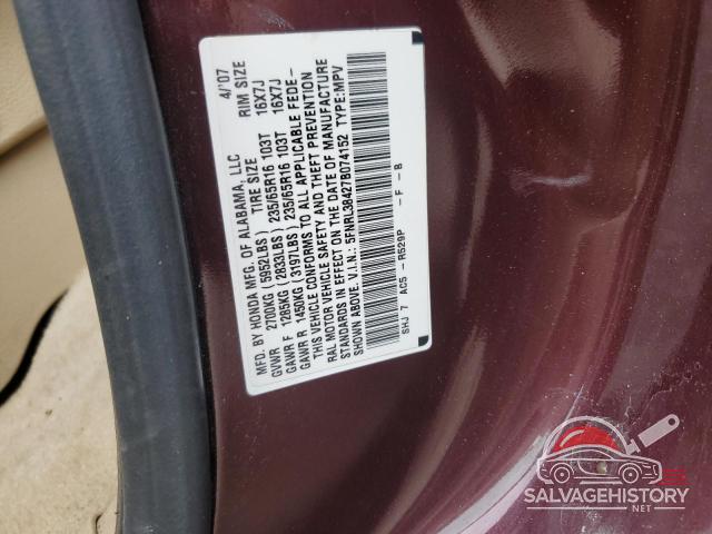 5FNRL38427B074152 2007 HONDA All Models photo no. 13