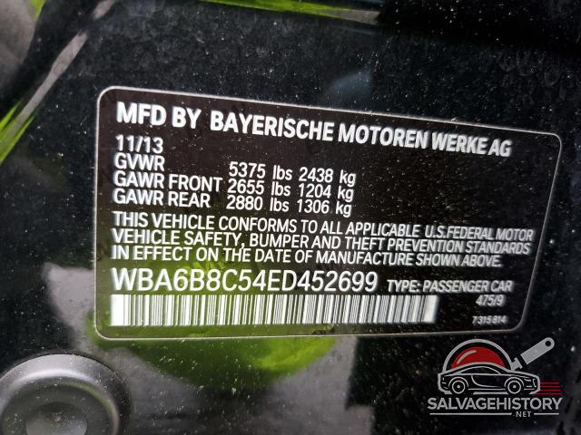 WBA6B8C54ED452699 2014 BMW 6 SERIES photo no. 13