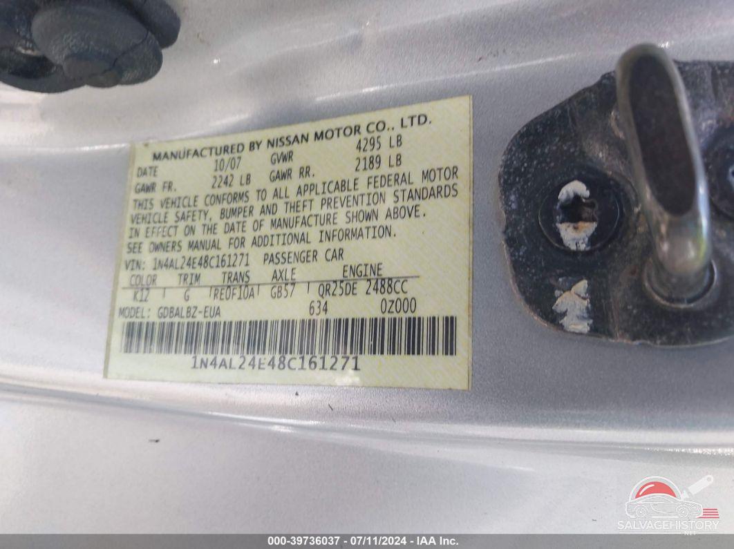 1N4AL24E48C161271 2008 NISSAN ALTIMA photo no. 9