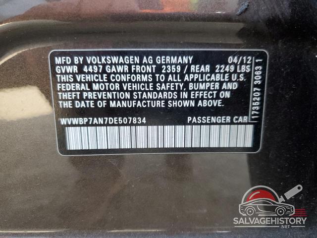 WVWBP7AN7DE507834 2013 VOLKSWAGEN CC photo no. 12