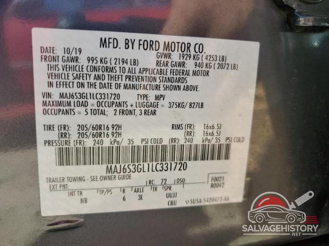 MAJ6S3GL1LC331720 2020 FORD ECOSPORT photo no. 12