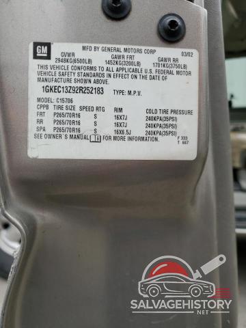 1GKEC13Z92R252183 2002 GMC YUKON photo no. 13
