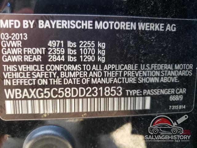 WBAXG5C58DD231853 2013 BMW 5 SERIES photo no. 12
