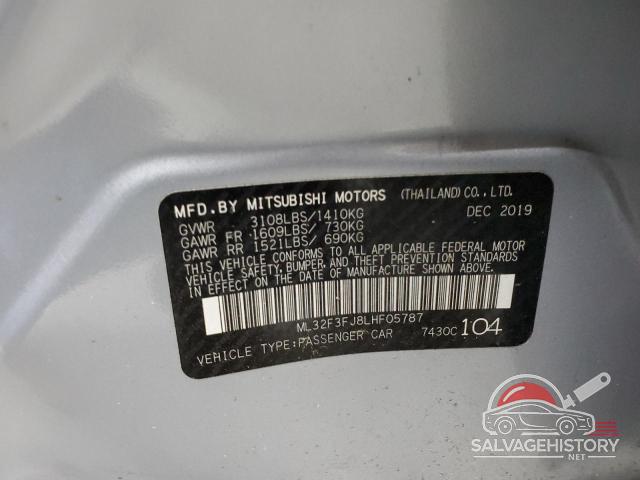 ML32F3FJ8LHF05787 2020 MITSUBISHI MIRAGE photo no. 12