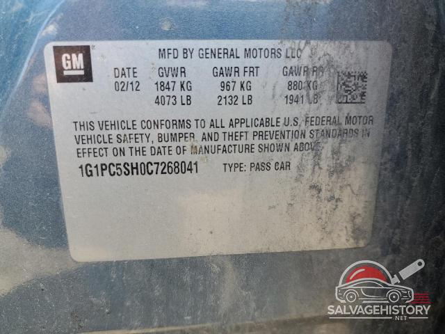 1G1PC5SH0C7268041 2012 CHEVROLET CRUZE photo no. 12