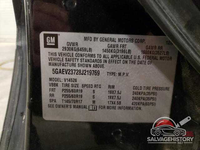 5GAEV23728J219769 2008 BUICK ENCLAVE photo no. 13