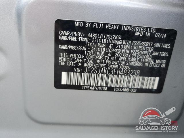JF2SJAKC3FH483238 2015 SUBARU FORESTER photo no. 13